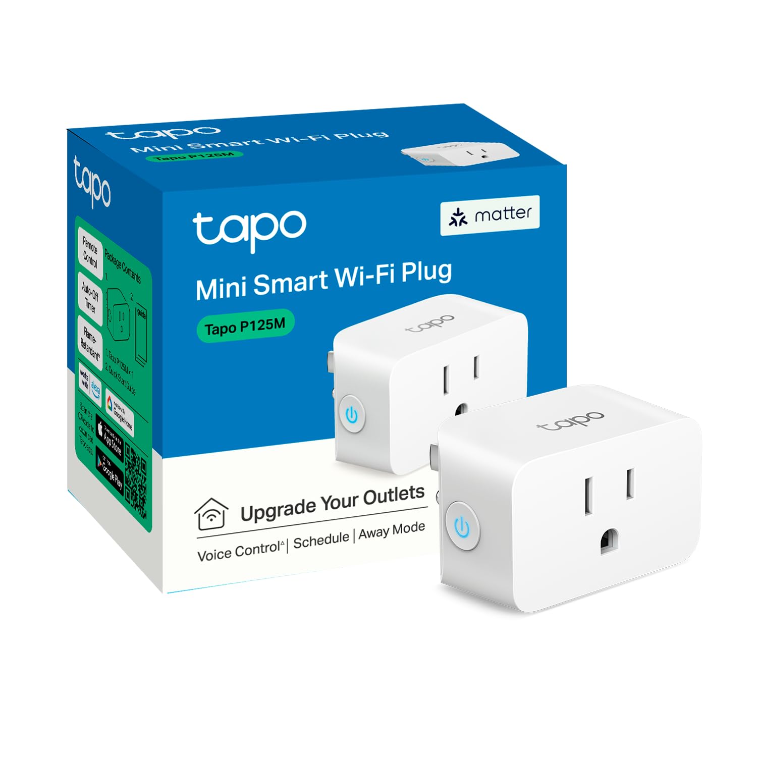 TP-Link Tapo Matter Compatible Smart Plug Mini, Compact Design